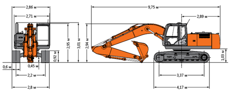 Эксковатор HITACHI ZX 200LC-3